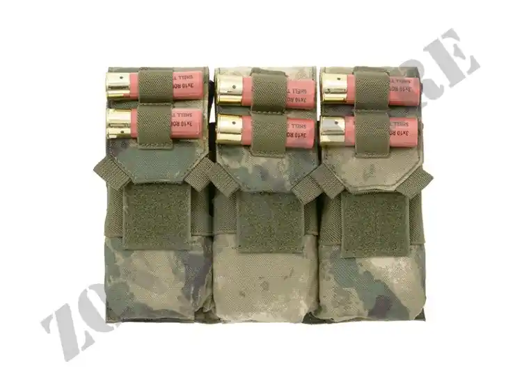 Porta Caricatori Tripla 5.56 Con Porta Cal.12 Foliage Green 8 Fields