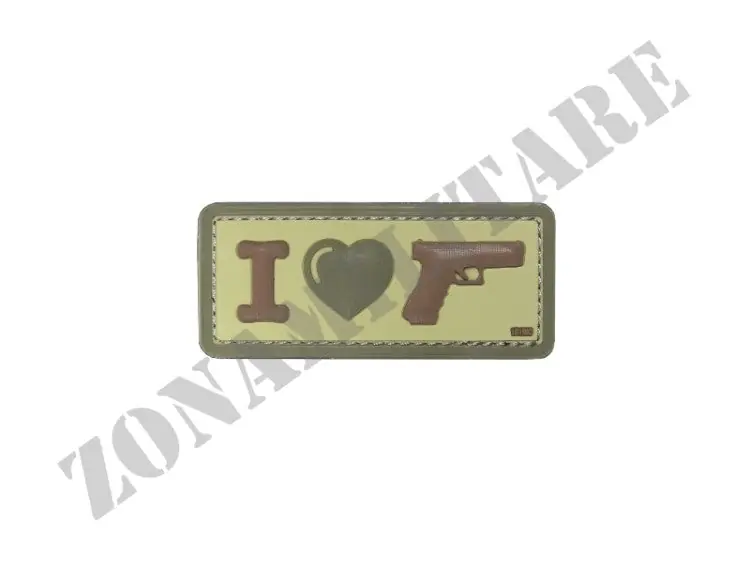 Patch Gommata I Love My Sidearm Coyote Con Velcro