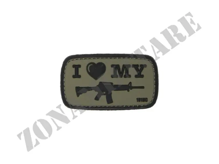 Patch Gommata I Love My M4 Verde Od Con Velcro