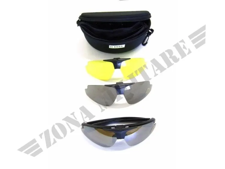 OCCHIALE PROTETTIVO TACTICAL CON 3 ANTI APPANNAMENTO WOSPORT