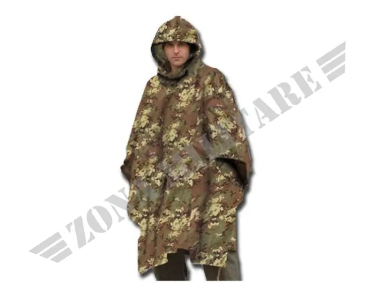 Poncho Militare Ripstop 100% Nylon Vegetato
