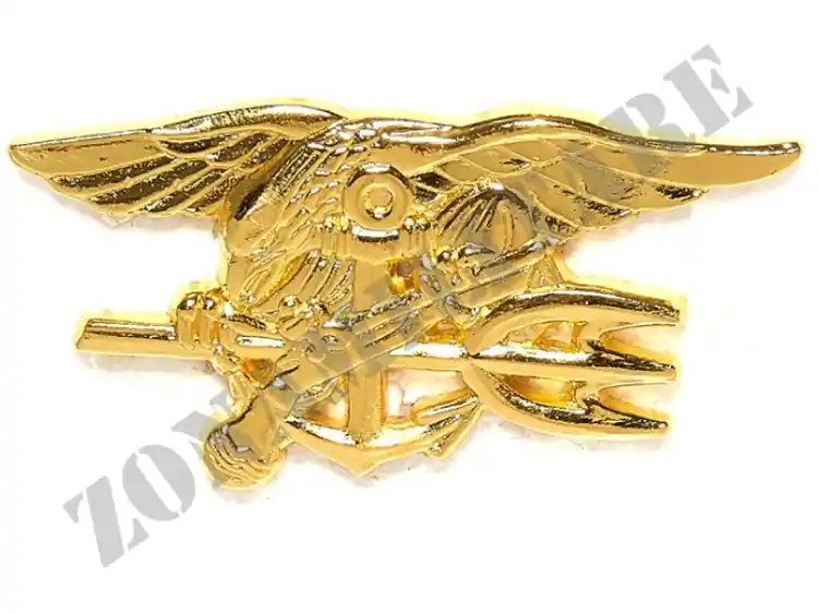 Spilla Emblema Us Navy Seals Dorata Grande