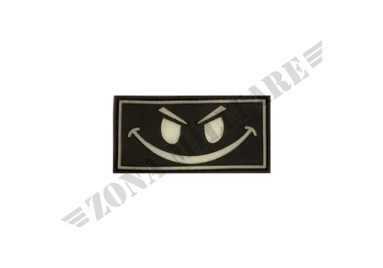 Evil Smiley Rubber Patch Jtg Glow In The Dark Color