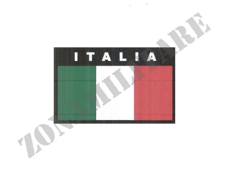 Patch Bandiera Italiana Su Base Nera Defcon 5
