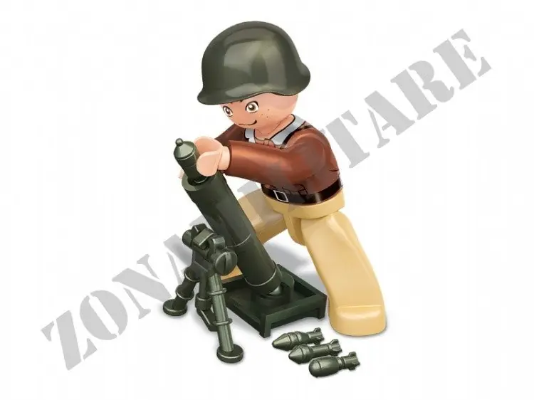 Mini Figures Sluban Wwii Addetto Al Lancio Mortaio