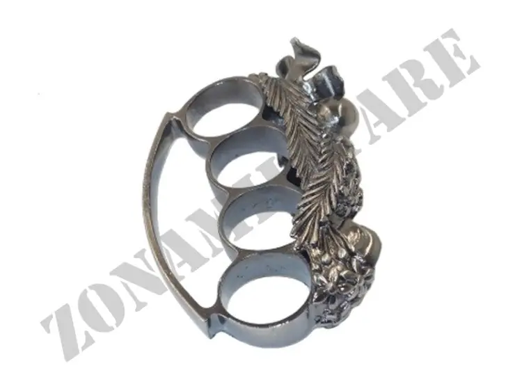 Noccoliera Colore Argento Americana Con Teschio E Fiore