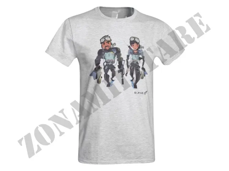 Maglietta D.Five Con Navy Seals Nel Petto Heather Grey
