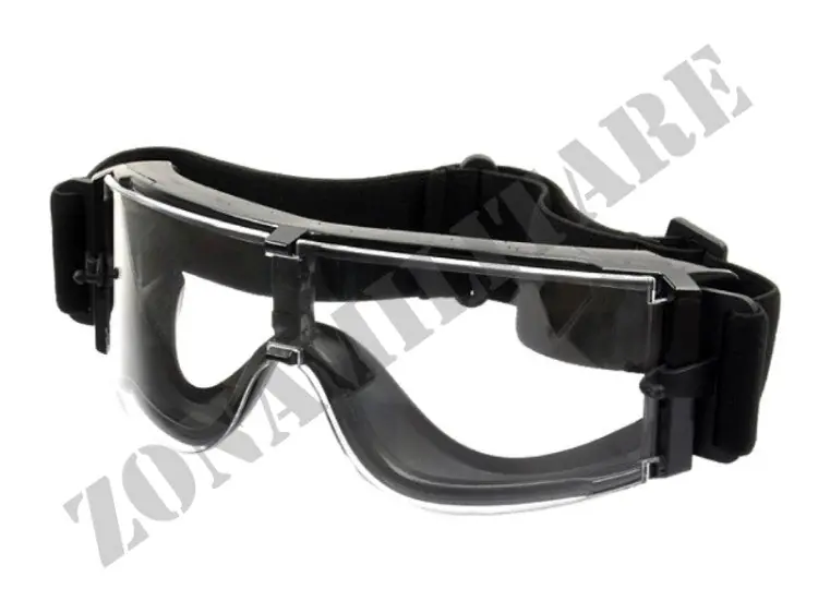 Occhialone Tipo X800 Lente Trasparente Scocca Nera