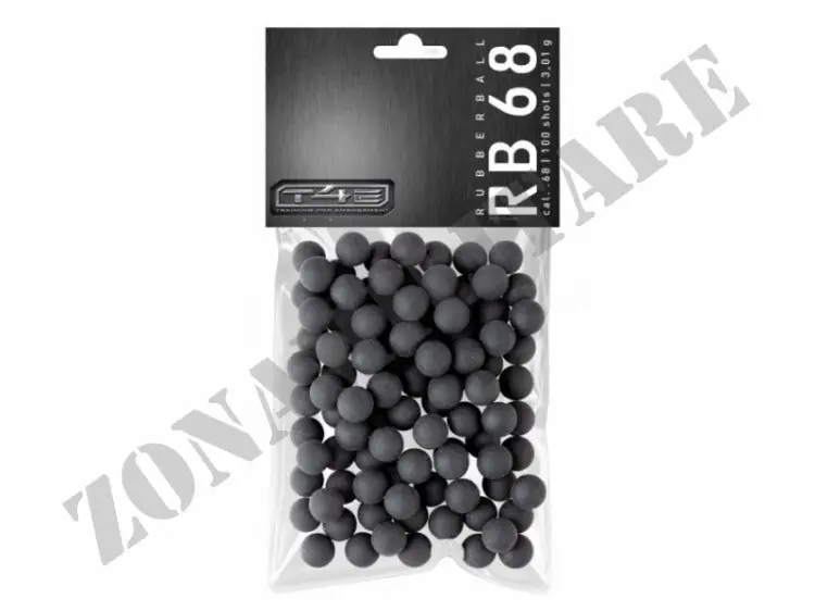 MUNIZIONI IN GOMMA CAL. .68 2,69G NERE BUSTA DA 100PCS T4E