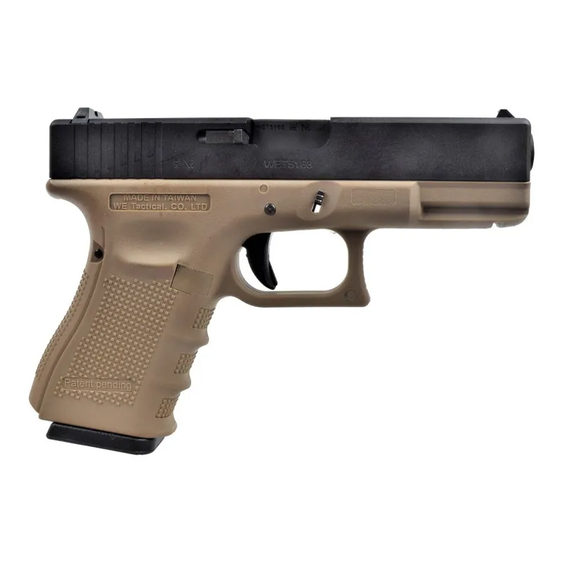 PISTOLA A GAS SCARRELLANTE NERA E TAN WE