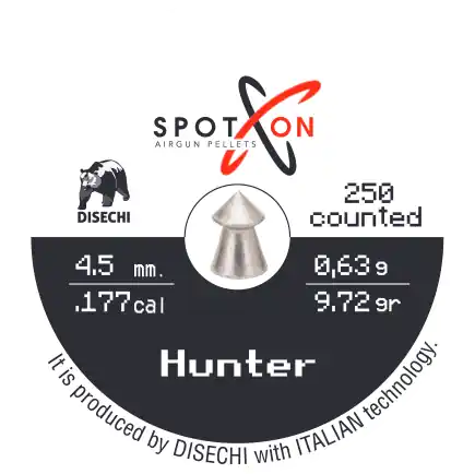 PIOMBINI HUNTER A PUNTA CAL. 4,5/.177 0,63g SPOT ON 250PCS