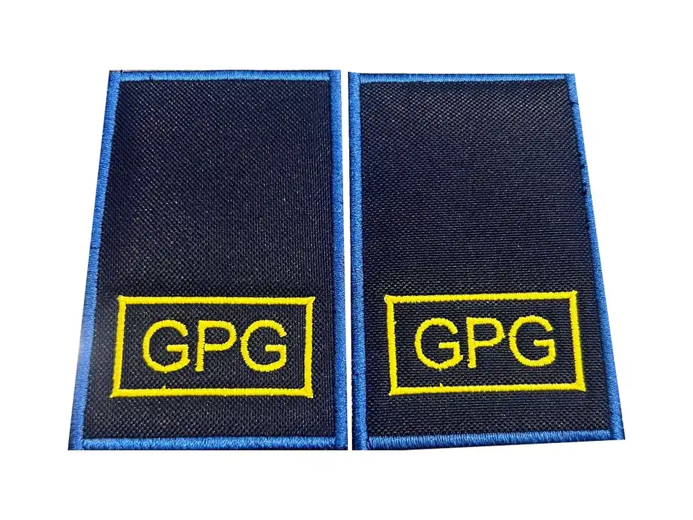 GRADI TUBOLARI RICAMATI CON SCRITTA GPG RETTANGOLO GUARDIA GIURATA