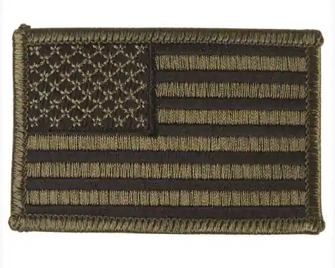 PATCH BANDIERA USA RICAMATA OD GREEN CON VELCRO MILTEC