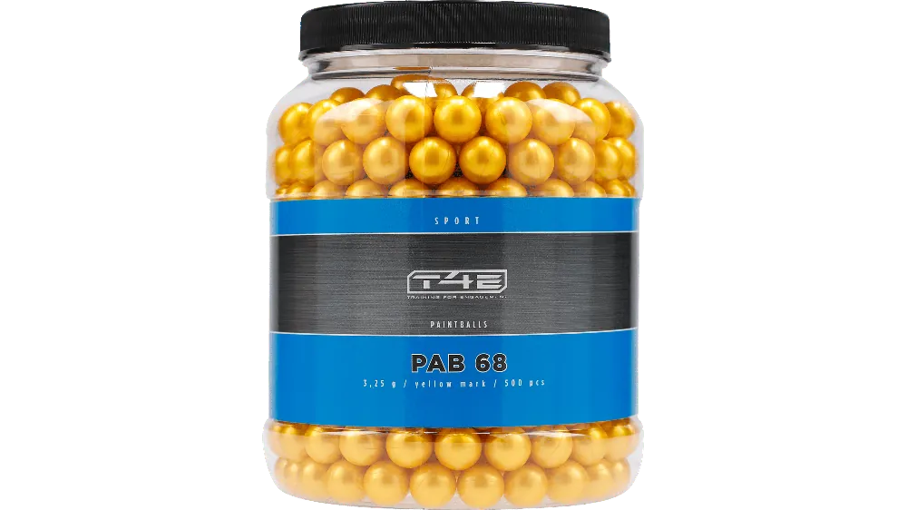 MUNIZIONI .68" SPORT PAB TRACCIANTI GIALLI 3.25g CONFEZIONE DA 500PCS T4E