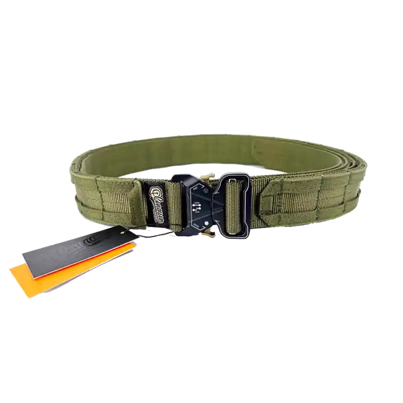 CINTURA DOUBLE BELT CON CLIP COBRA METALLICA OD GREEN CONQUER