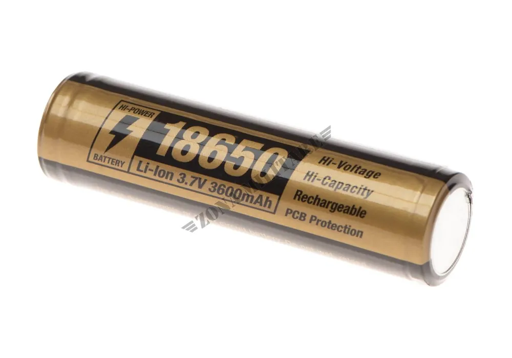 BATTERIA 18650 RICARICABILE 3.7V 3600mAh CLAWGEAR