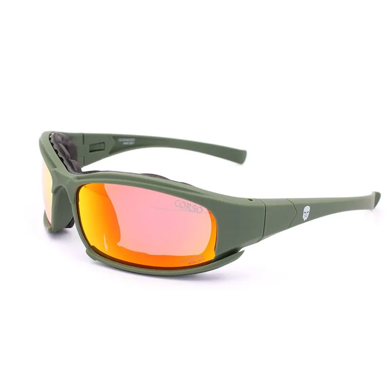 OCCHIALI PROTETTIVI REVENGE DECK CON 4 LENTI E MONTATURA VERDE CORSO