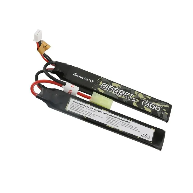BATTERIA LI-PO 1300mAh 25C 7.4V 2S1P CONNETTORE MINI TAMIYA GENS ACE