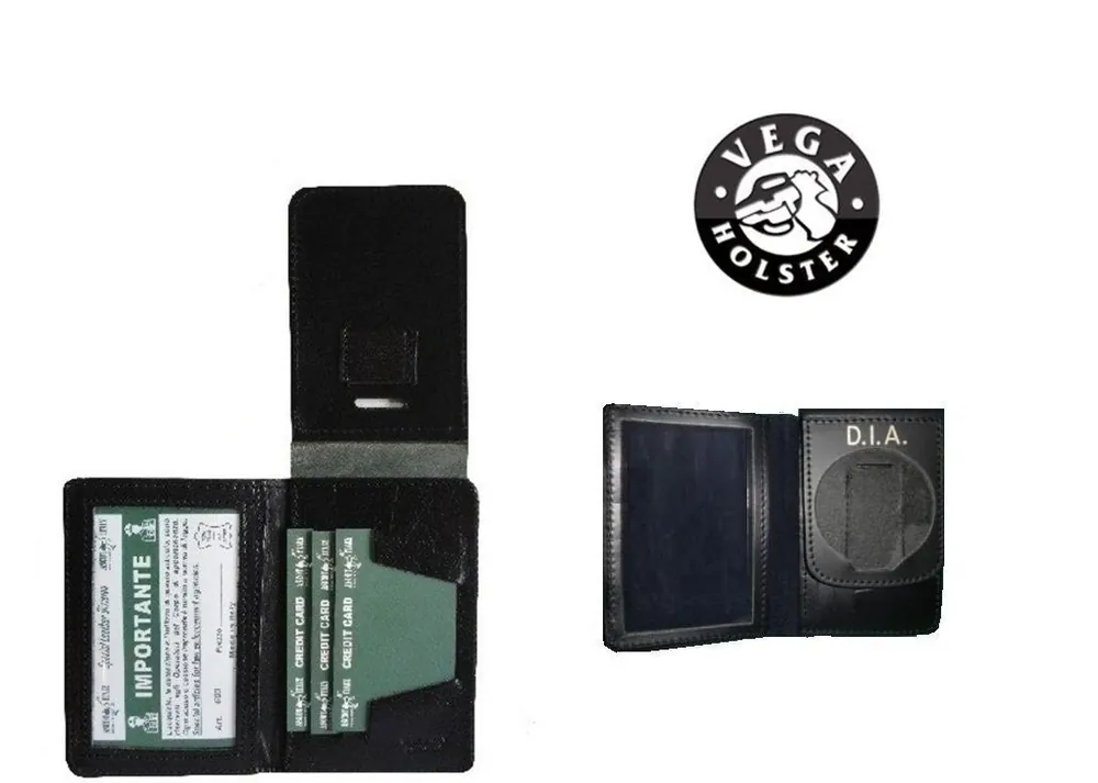 PORTAFOGLIO CON PORTA PLACCA D.I.A. IN PELLE VEGA HOLSTER
