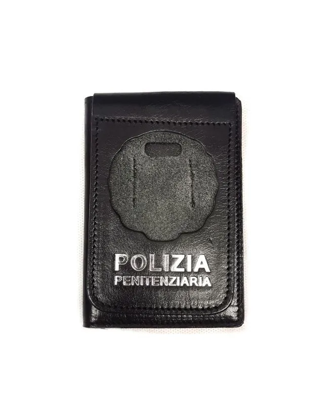 PORTAFOGLIO CON ALLOGGIO PLACCA POLIZIA PENITENZIARIA ASCOT