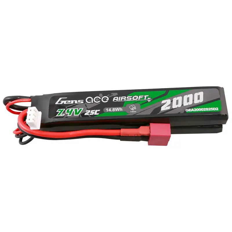 BATTERIA LI-PO 25C 2000mAh 2S2P 7.4V CON ATTACCO DEANS GENS ACE