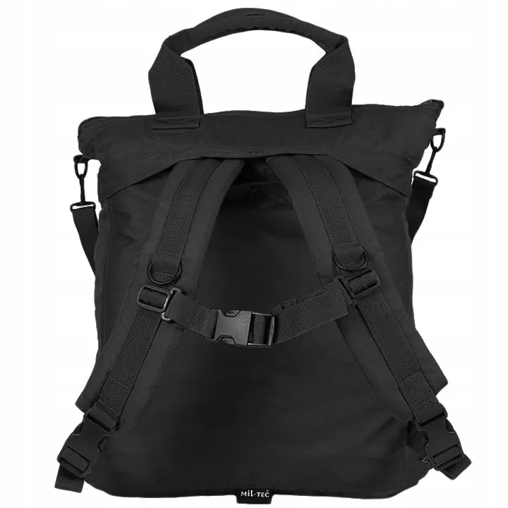 BORSA PORTA CASCO CON TRACOLLA E SPALLACCI NERA MILTEC