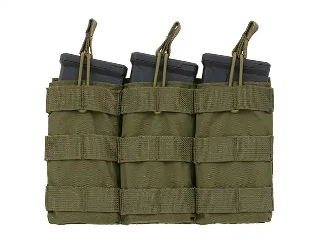 PORTA CARICATORI TRIPLO MODULARE APERTO PER 5.56 verde 8FIELDS