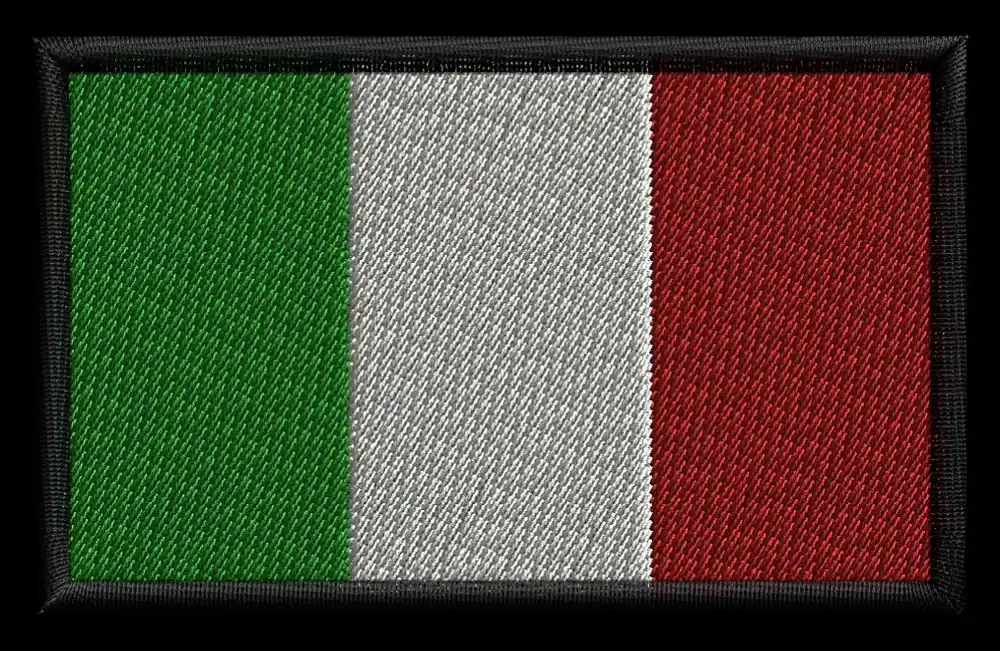 Patch Ricamata RETTANGOLARE 8X5 ITALIANA Con Velcro