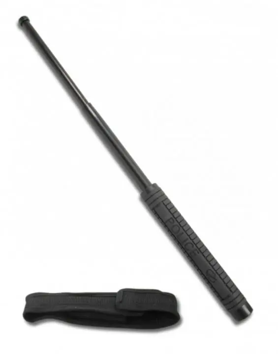 Bastone telescopico POLICE NERO da 50 cm manico anti scivolo