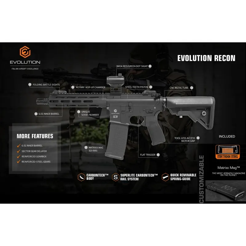 PACK COMPLETO DI RECON SUPERLITE 10″ RED DOT E PALLINI EVOLUTION
