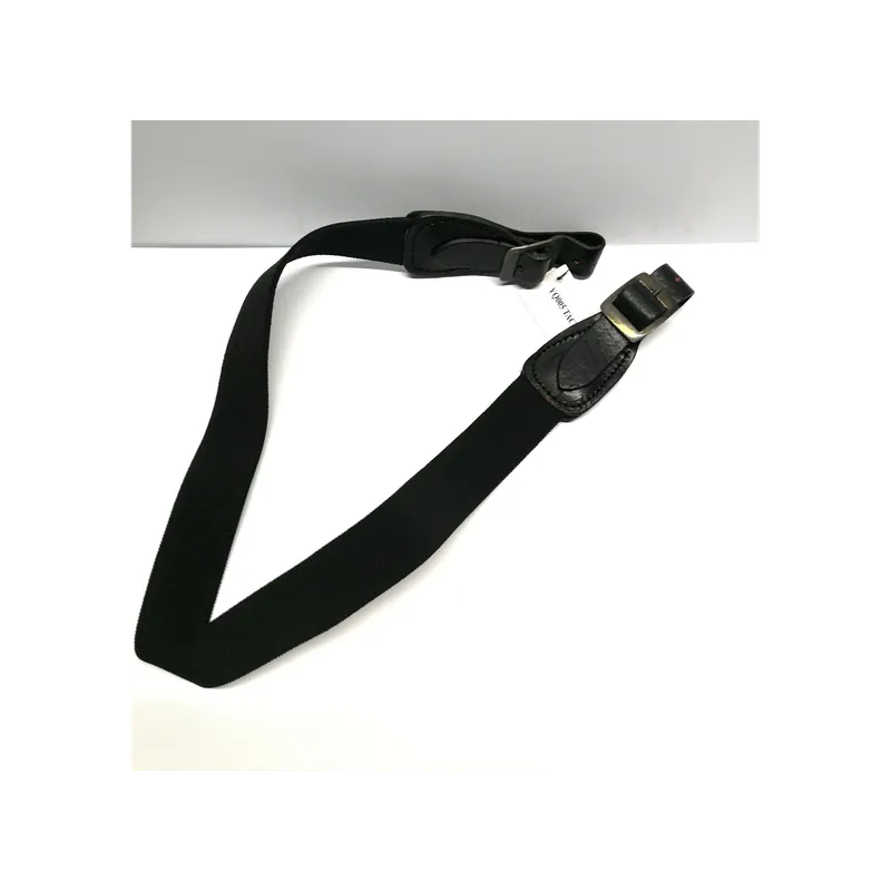 Cinghia elastica nero tactical e riporti in pelle