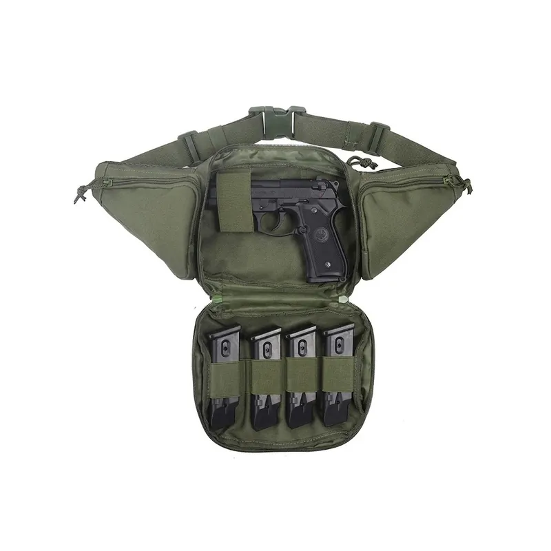 Marsupio verde in cordura con fondina Interna per Beretta 92 / 98 / PX4 / APX Glock 19 / 17 / 43 / 45