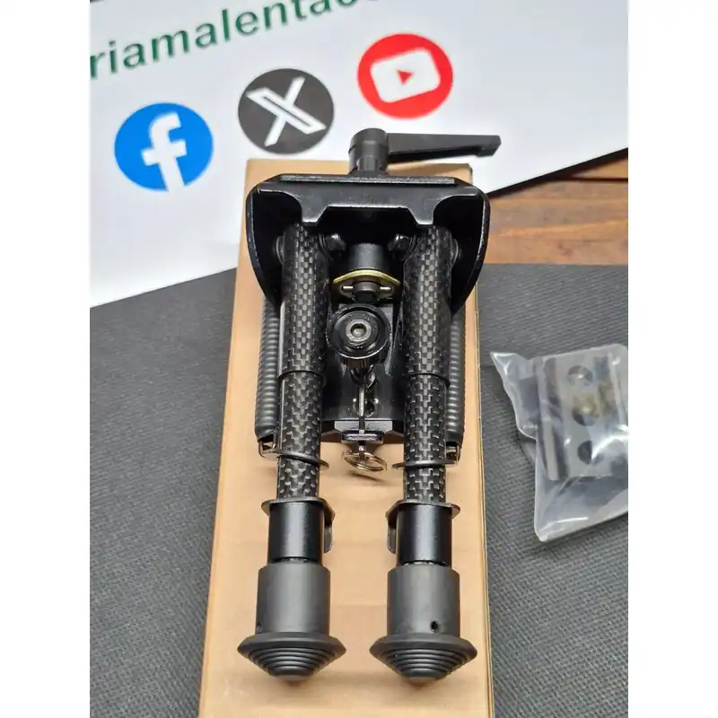 BIPIEDE TIPO HARRIS BASCULANTE da 15 a 20 cm Fibra di Carbonio
