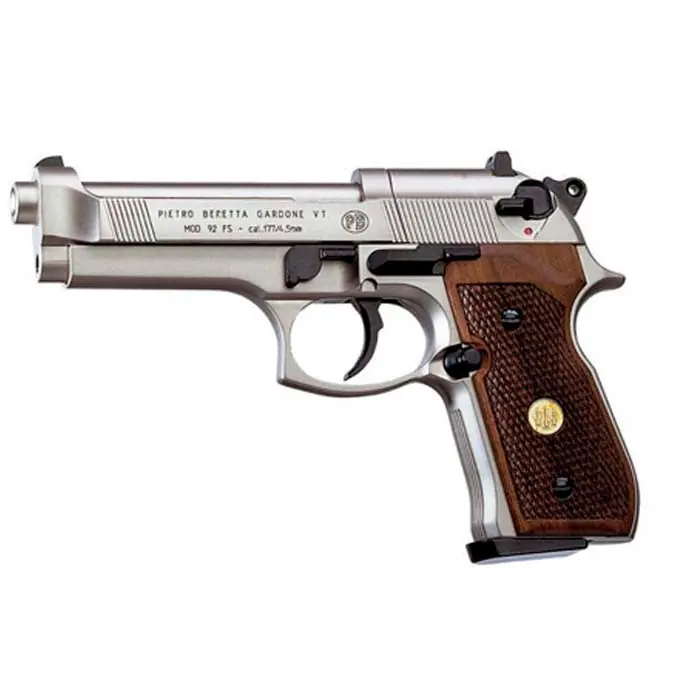 PISTOLA BERETTA M92 FS NICKEL LEGNO