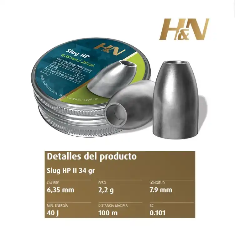 PALLINI H&N SLUG HP II CAL. 6.35 MM