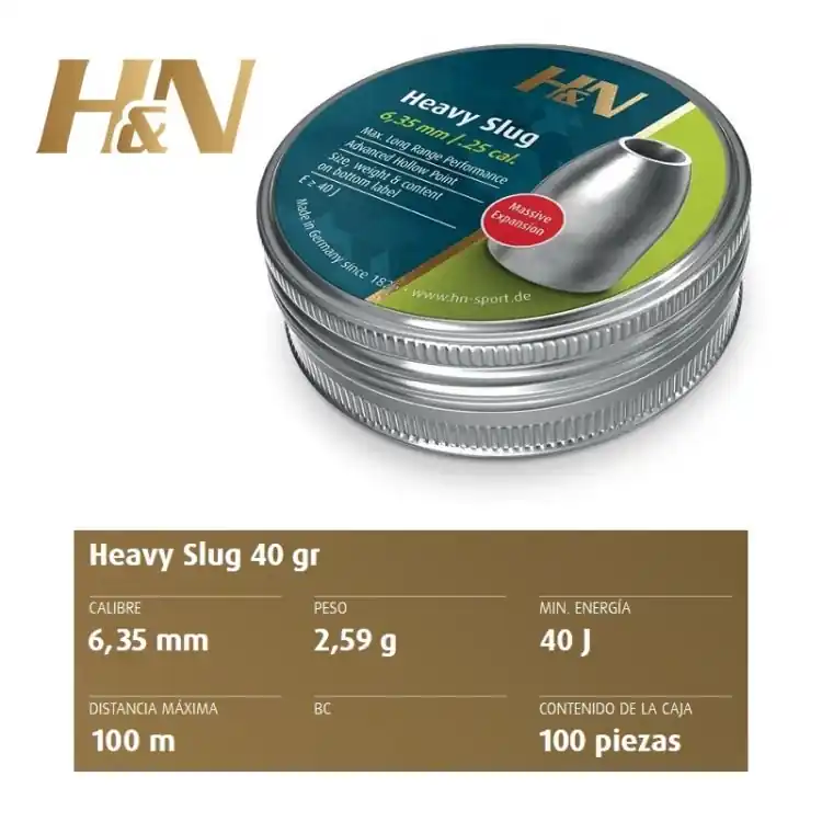 PALLINI H&N SLUG HP HEAVY CAL. 6.35 MM