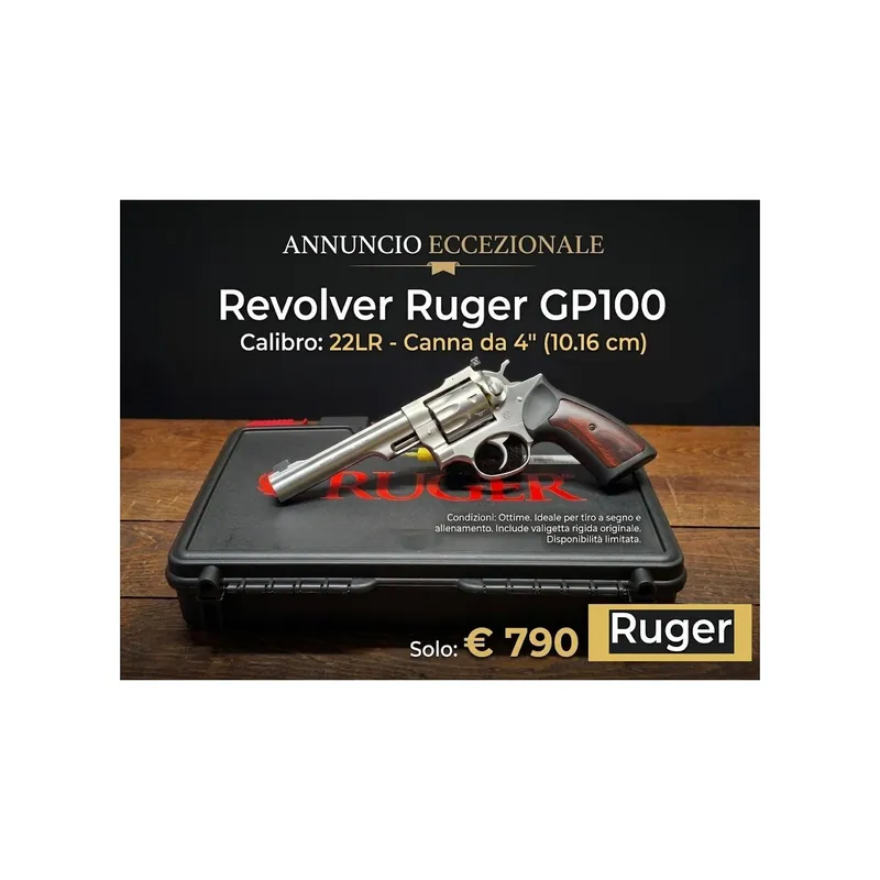 Ruger GP 100 canna da 4" in 22LR