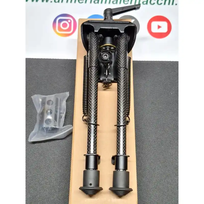 BIPIEDE TIPO HARRIS BASCULANTE da 23 a 33 cm in Fibra di Carbonio