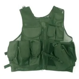 Gilet tattico 10 tasche con fondina VERDE