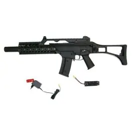 Fucile elettrico G36 Ris tactical con silenziatore nero Jing Gong (608-7)
