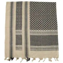 Sciarpa con frange tan / nero
