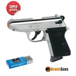 Pistola a salve New Police nikel 8 mm + 50 COLPI