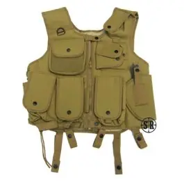 Gilet tattico 7 tasche +fondina tan