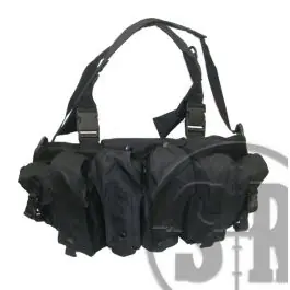Corpetto tattico 6 tasche NERO con passanti cinturone