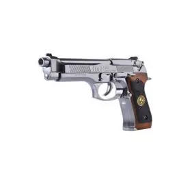 Beretta 92fs scarrellante a gas (resident evil 5 cromata)