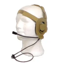 Cuffia tattica per radio con microfono tan