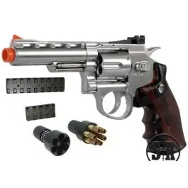 Revolver a co2 4"" Full Metal Silver WG (C 701S)