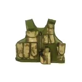 Gilet tattico 10 tasche con fondina ATACS GREEN