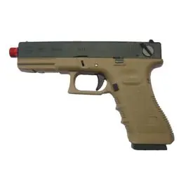 Pistola Glock G18C scarrellante a gas nera/tan WE (W059BT)