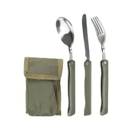 Kit posate da campeggio coltello, forchetta e cucchiaio Mil-tec